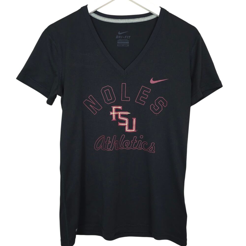 Nike Dri-Fit FSU Seminoles Women's V-Neck Game Day Shirt Black S
